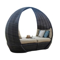 Neuer Moderner Outdoor-Rattan-Sonnenliege mit Hochdichtem PU-Kissen für Gartenmöbel Villa Park Hotel & Badezimmer-Entspannung
