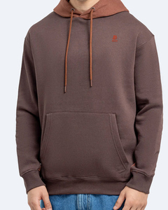 Sweat-shirt à capuche marron pour homme, coupe classique, en coton French Terry, décontracté, avec poche kangourou et logo sur le devant - Product Image 4