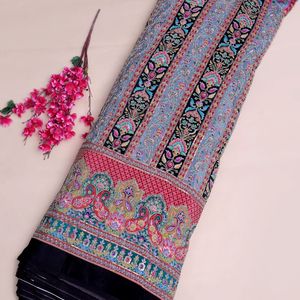 ผ้าไหมเครปพิมพ์ลาย AMBICA พรีเมียม ปักลายดอกไม้สีสันสดใส ลายพิมพ์เพสลีย์หนาแน่น สำหรับเสื้อผ้าและของตกแต่งบ้าน - Product Image 1