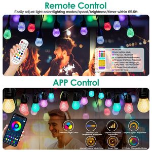 52.5FT Smart RGB LED Outdoor <b>String</b> Lights Colorful Patio Lights IP66 Waterproof for Stage Lighting - Product Image 3