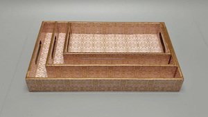 ถาดเสิร์ฟไม้ทรงกลมลายพิมพ์ Tayyab Handicraft ไม้ธรรมชาติ สีและขนาดตามสั่ง สำหรับใช้ในบ้าน โรงแรม ร้านอาหาร งานแต่งงาน - Product Image 3