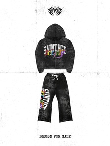 TIPPORE Unisex Tracksuit Hooded Full <b>Zip</b> Sweatshirt Pants Set Sublimation Print Streetwear Autumn Regular Fit Adult Size - Product Image 2