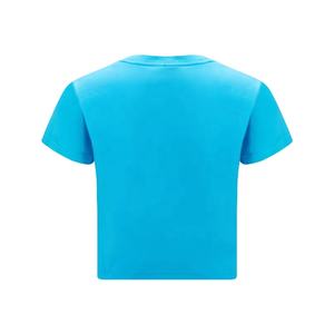 Camiseta de fabricante de ropa de mujer para mujer, Camiseta de algodón 100% lisa en blanco, camisetas de manga corta recortadas personalizadas con cuello redondo - Product Image 6