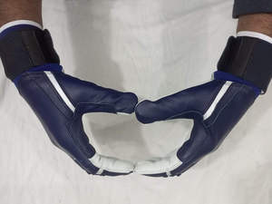 High Quality Leather Lightweight Baseball Batting Gloves <b>Hook</b> Loop Closure Custom Logo Full Finger Hand Unisex - Product Image 4