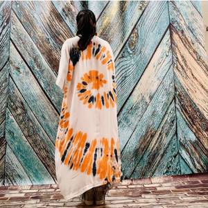2025 nouveau Sexy Kimono Robe longue Kimono Robe été unisexe Kimono grandes femmes vacances vacances Look cravate teinture Kimono - Product Image 2