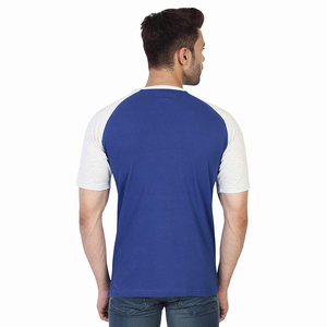 Men's <b>Raglan</b> <b>Sleeve</b> <b>T</b>-<b>Shirt</b> Solid Color O-Neck Regular Fit <b>T</b>-<b>Shirt</b> Casual Style Tee Knitted Cotton Short <b>Sleeve</b> Contrast Trim - Product Image 2