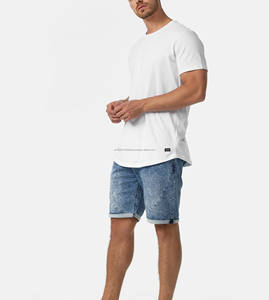 <b>Men</b> Solid <b>Jeans</b> Shorts Loose Washed Denim Shorts Custom logo 100% Cotton Casual Knee Length Shorts for <b>Men</b> - Product Image 1