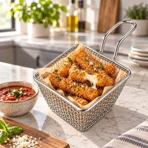 Panier de service carré en acier inoxydable avec poignée pour cuisine et restaurant - Product Image 5