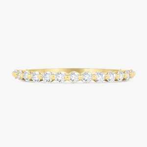 Wholesale 14k Gold Round Cut Lab Grown Diamond Half Eternity Wedding Band <b>Ring</b> 0.33 Carat Scalloped <b>Stacking</b> Band Factory Price - Product Image 1