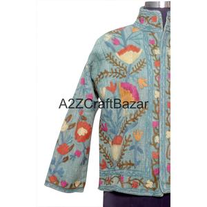 Veste A2ZCraftBazar TNT à broderie machine, volants, motif floral, col en V, 100% coton, décontractée, écologique, hiver/printemps/été - Product Image 2