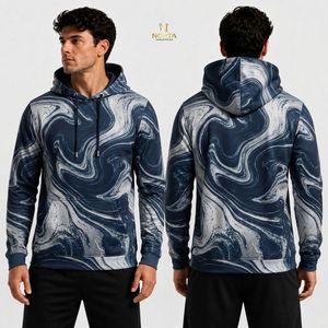 Sudadera con Capucha de Forro Polar Sublimado con Camuflaje Verde y Negro, Estilo Táctico para Invierno - Product Image 5