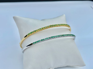 Bracelet tennis classique en alliage plaqué or 14 carats avec diamants taille émeraude, style hip-hop, grande taille, certifié IGI, bijoux pour femme - Product Image 1