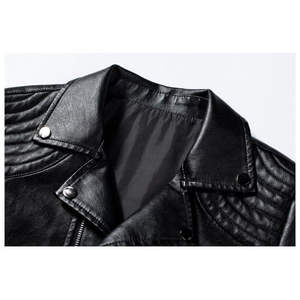 Classic Soft Men's Leather Jacket-Front Logo High Quality Waterproof & Breathable Stylish Trendy Daily Wear - Product Image 5