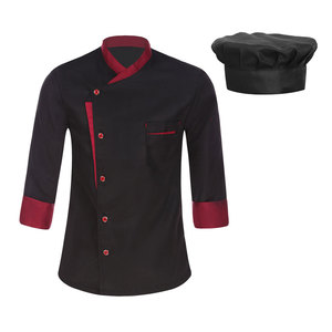 Chaqueta de Chef, Poliéster/Algodón, Cierre de Botones, Resistente al Calor, Ligera, Transpirable, Profesional, para Cocina, Restaurante, Bar - Product Image 1