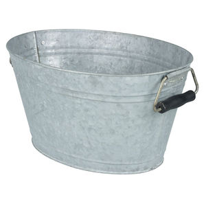 Bacs à vin créatifs en métal galvanisé, refroidisseur de boissons, grand seau à glace ovale avec poignées en bois pour la bière, le champagne et les fêtes - Product Image 3