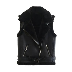 Gilet en cuir véritable sans manches grande taille tendance pour femme, imperméable, léger, qualité professionnelle, style motard - Product Image 1