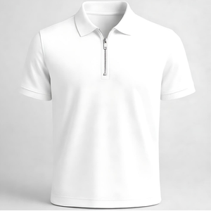 Polo de Manga Corta Blanco para Hombre al por Mayor, 100% Algodón, Bordado, Transpirable, Tejido Liso, OEM ODM - Product Image 2