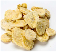 Snack de Plátano Liofilizado Dulce, Fruta Crujiente Saludable para Smoothies, Repostería o para Llevar, Empaque a Granel, Frutas Secas Naturales