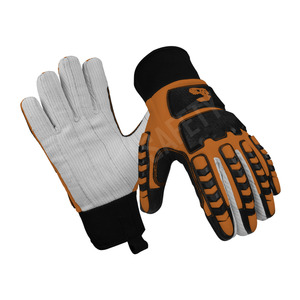 ถุงมือช่าง ผ้าคอร์ดูรอย ทนความร้อน ถุงมือป้องกันเพื่อความปลอดภัยในการทำงาน ยาง TPR ฉีดขึ้นรูป ทนแรงกระแทก ข้อมือหนัง สำหรับงานช่าง - Product Image 4