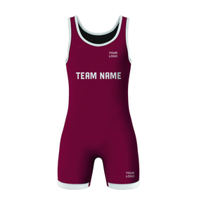 Custom Sublimation Wrestling <b>Singlet</b> <b>Women</b> Maroon White Trim Sweat-Wicking Spandex Polyester Adult Sport Wear - Product Image 1