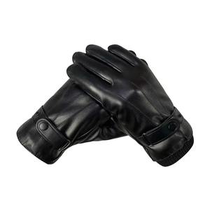 Gants de conduite pour homme en cuir de cerf véritable, unis, à doigts complets, compatibles écran tactile, non doublés, pour l'hiver, la voiture et la moto - Product Image 5