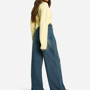 Pantalones de Mezclilla para Mujer, Estilo Holgado, 2025, de Alta Calidad, con Bordado Personalizado, 100% Algodón Premium - Product Image 4