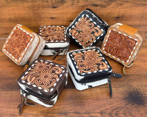 Caja de almacenamiento de joyería de cuero de vaca al por mayor joyería personalizada collar pendiente embalaje anillo de boda caja embalaje de joyería - Product Image 6