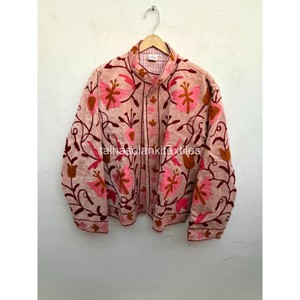 Indian <b>Women</b> Jacket Handmade Floral Embroidery Jacket Boho Chic Inside Cotton Lining Jacket <b>For</b> Winter <b>Coat</b> - Product Image 1