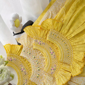 Vestido Floral Elegante para Bebé Niña, Lavable, Antiarrugas, para Todas las Estaciones, Algodón Orgánico Transpirable, Antiarrugas, Suministro de Vietnam - Product Image 1