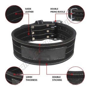 Cinturones de levantamiento de pesas de doble punta de alta resistencia de 10 mm y 13 mm con logotipo personalizado / Cinturones de powerlifting de cuero para soporte de espalda en el gimnasio - Product Image 2