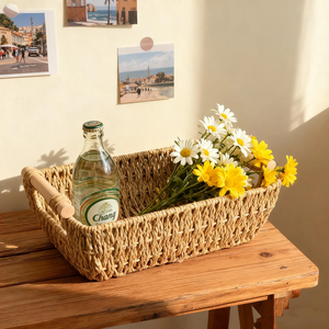Well crafted <b>Large</b> Handmade Rattan <b>Basket</b> For Organizing Kitchen Accessories And Household Items Flexible Natural Rattan <b>Baskets</b> - Product Image 4