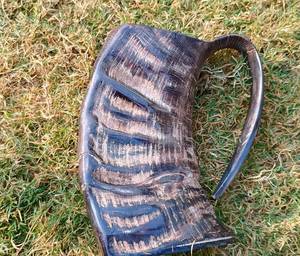 Gobelet à boire en corne naturelle, fait main, rustique, en corne de buffle, pour servir de la bière, du café et du thé, style viking. - Product Image 6