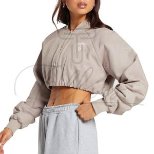 Chaquetas cortas de último diseño para mujer, a la moda, con cuello alto, personalizadas, para venta en línea. - Product Image 2