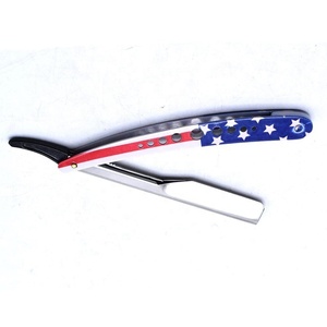 Hot Sale Barber <b>Straight</b> <b>Razor</b> Custom Flag Design Stainless Steel <b>Razor</b> Shaving <b>Razor</b> With Custom Logo Blade Changeable - Product Image 5