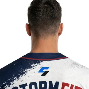 Customized Men's Baseball Jersey Short Sleeve Sublimated Moisture Wicking Anti-Bacterial V-neck 100% Polyester Athletic Fit All - Product Image 6