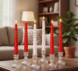 Velas Cónicas Personalizadas con Estampado de Corazón Romántico para Cumpleaños – Set de Celebración con Nombre Personalizado - Product Image 2