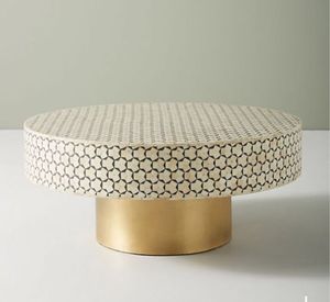 Table basse artisanale en os incrusté, table centrale haut de gamme, mobilier de salon design, table basse élégante en os incrusté, faite à la main - Product Image 3