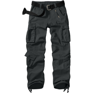Men's Casual Cargo Pants Canvas Multiple Pockets Straight Fit High Waist Drawstring Closure Breathable Midweight Workwear Style - Product Image 3