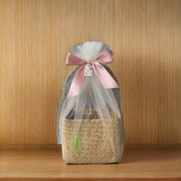 Panier de rangement en jonc de mer naturel écologique pour cadeaux et décoration intérieure, taille OEM, usine HNH Craft