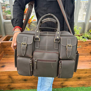 New Custom Vintage Real Cowhide <b>Leather</b> <b>Satchel</b> Crossbody Messenger Bags Full Grain Genuine <b>Leather</b> Motorcycle Side Bag for <b>Men</b> - Product Image 2