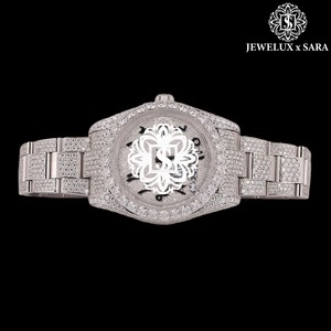 Excellent Quality Luxury Fully White Iced Out Diamond <b>Watch</b> with Stainless Steel <b>Case</b> and Bracelet Available for Export Price - Product Image 2