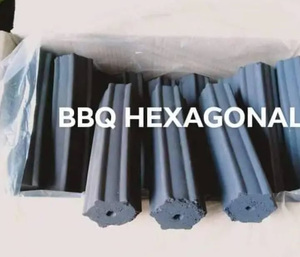 Charbon de coco en briquettes hexagonales creuses de la marque BSJ, combustible noir - Product Image 2