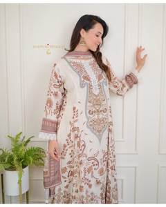 Nouveau Designer Ethnic Wear Party Wear Fancy Digital Print Top Dupatta Set Salwar Kameez Kurti Pant Set Prix de gros Natural - Product Image 3