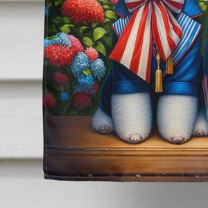 All American Bichon Frise Bandera de porche grande Multicolor Poliéster Patio Banner Colgante de pared Casa Manga decorativa Poste Obra de arte - Product Image 4