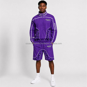 Windbreaker Set High Quality Unisex 3M Reflective Vintage Autumn <b>Men</b> Outerwear Sets Sublimation Streetwear <b>Top</b> and Shorts Sets - Product Image 1