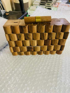 Bolso de mano de nácar de madera lacada con diseño personalizado DIY, de la India, en oferta - Product Image 4