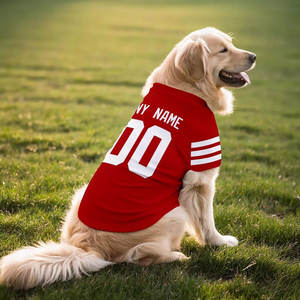 Camiseta para Perro Estilo Jersey, Ropa para Mascotas Personalizada con Nombre y Número, Regalos para Perros, Prenda Cómoda y Transpirable para Mascotas - Product Image 3