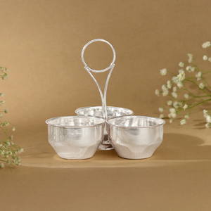 Juego de 3 tazones de metal con diseño de hojas bohemias para servir en el hogar, hoteles, fiestas, frutos secos, dátiles, nueces, centro de mesa. - Product Image 5