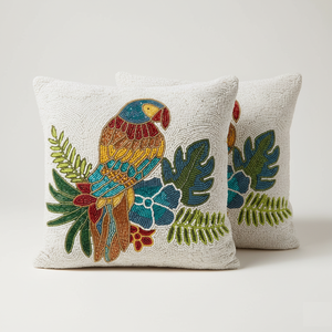 Funda de Cojín Decorativa Cuadrada de Lujo con Bordado de Cuentas Hecho a Mano y Diseño Estampado para Decoración de Sofá y Dormitorio - Product Image 4