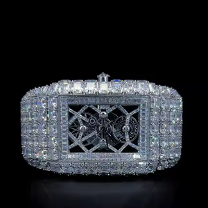 Última Tendencia en Relojes de Hombre con Diamantes de Imitación, Exclusivos con Moissanita, Cronógrafo de Cuarzo, Acero Inoxidable, Resistente al Agua 10 Bar, Personalizado - Product Image 4